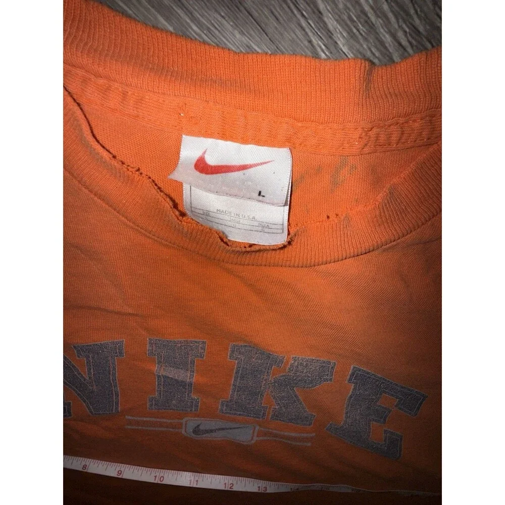 Vintage Nike Made in USA Long Sleeve T Shirt Spellout 90s Large
